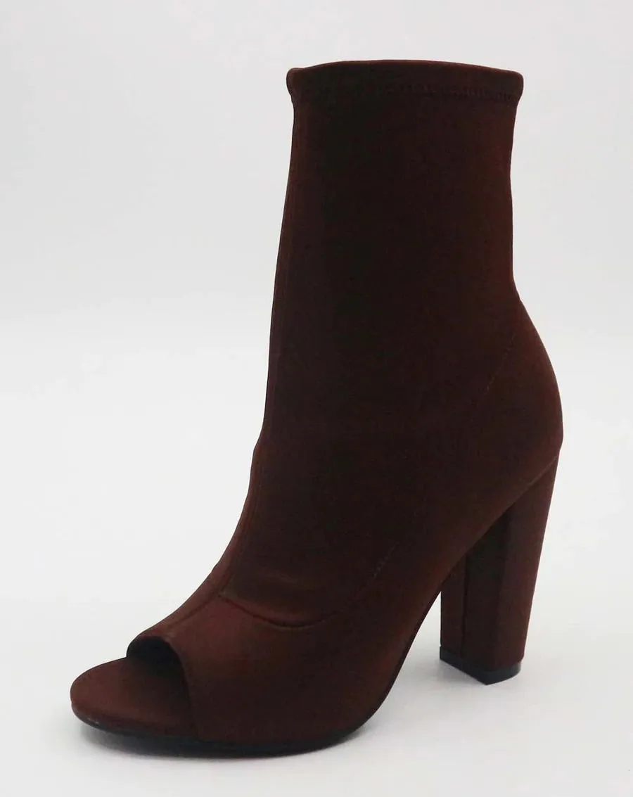 $45 Brown Peep Toe Booties