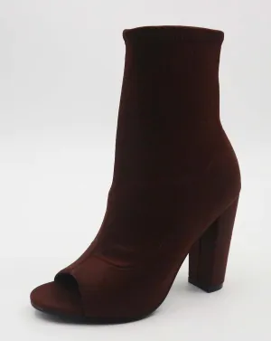 $45 Brown Peep Toe Booties