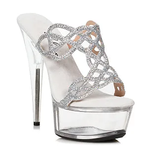 609-SABRINA 6" Rhinestone Mule Sandal