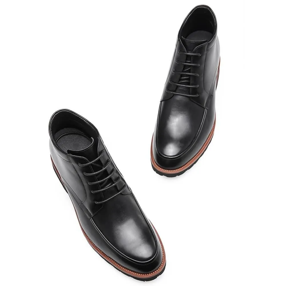 7 CM / 2.76 Inches CMR CHAMARIPA Elevator Boots Genuine Leather Height Increasing Shoes For Men Casual Chukka Boots