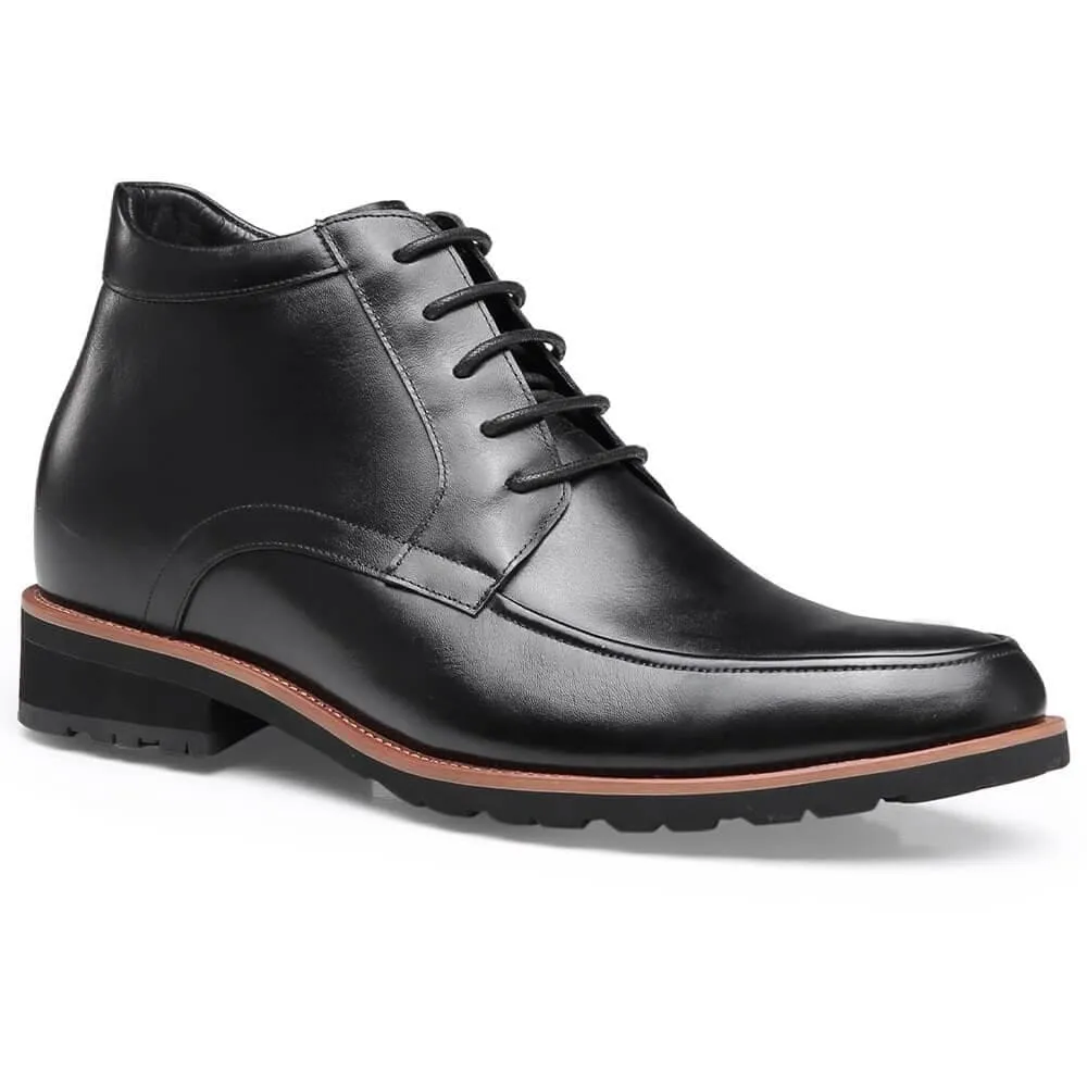 7 CM / 2.76 Inches CMR CHAMARIPA Elevator Boots Genuine Leather Height Increasing Shoes For Men Casual Chukka Boots
