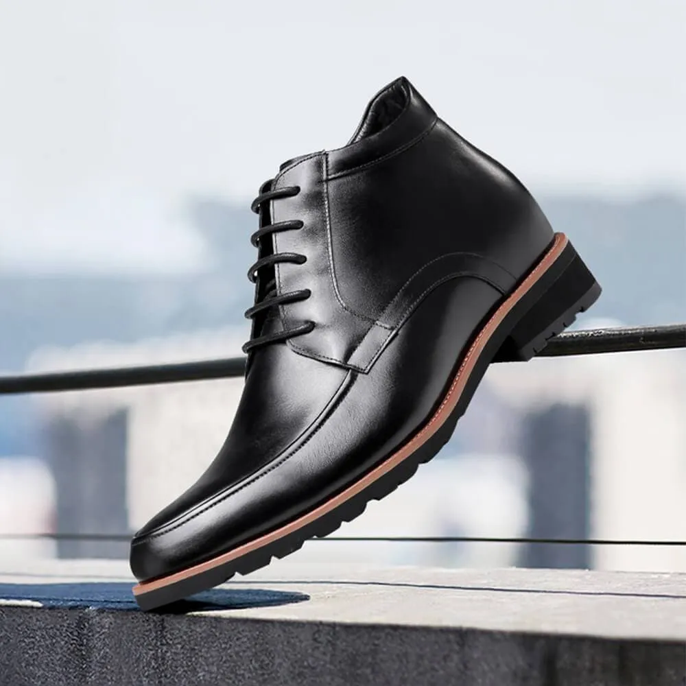 7 CM / 2.76 Inches CMR CHAMARIPA Elevator Boots Genuine Leather Height Increasing Shoes For Men Casual Chukka Boots
