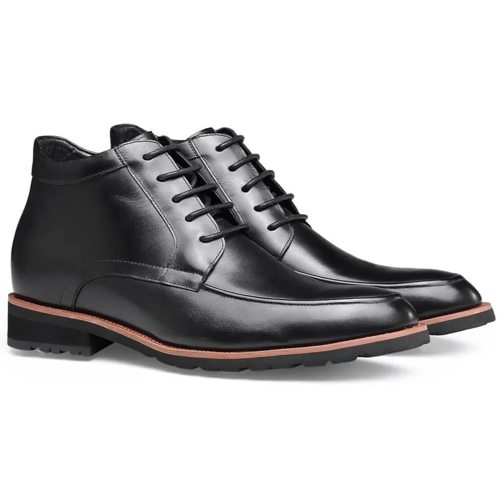 7 CM / 2.76 Inches CMR CHAMARIPA Elevator Boots Genuine Leather Height Increasing Shoes For Men Casual Chukka Boots