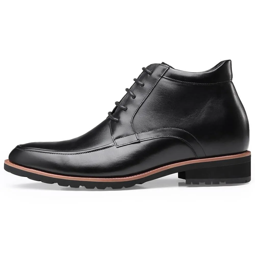 7 CM / 2.76 Inches CMR CHAMARIPA Elevator Boots Genuine Leather Height Increasing Shoes For Men Casual Chukka Boots