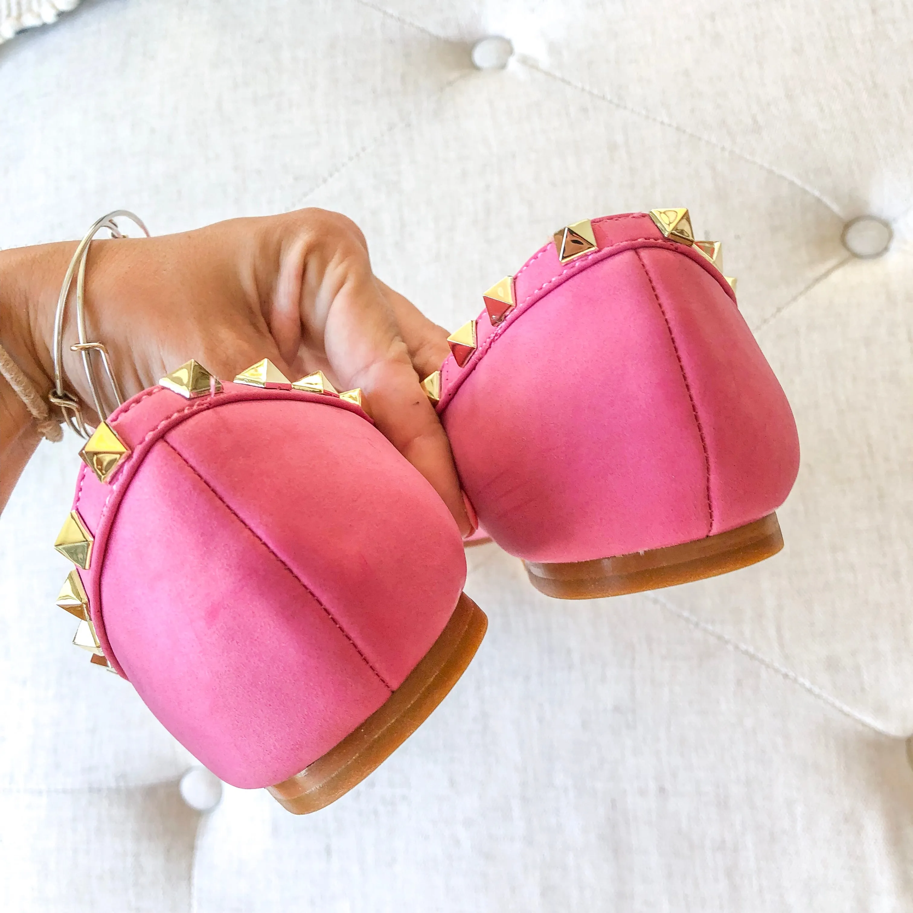7 For All Mankind Pink Studded Flats - 9
