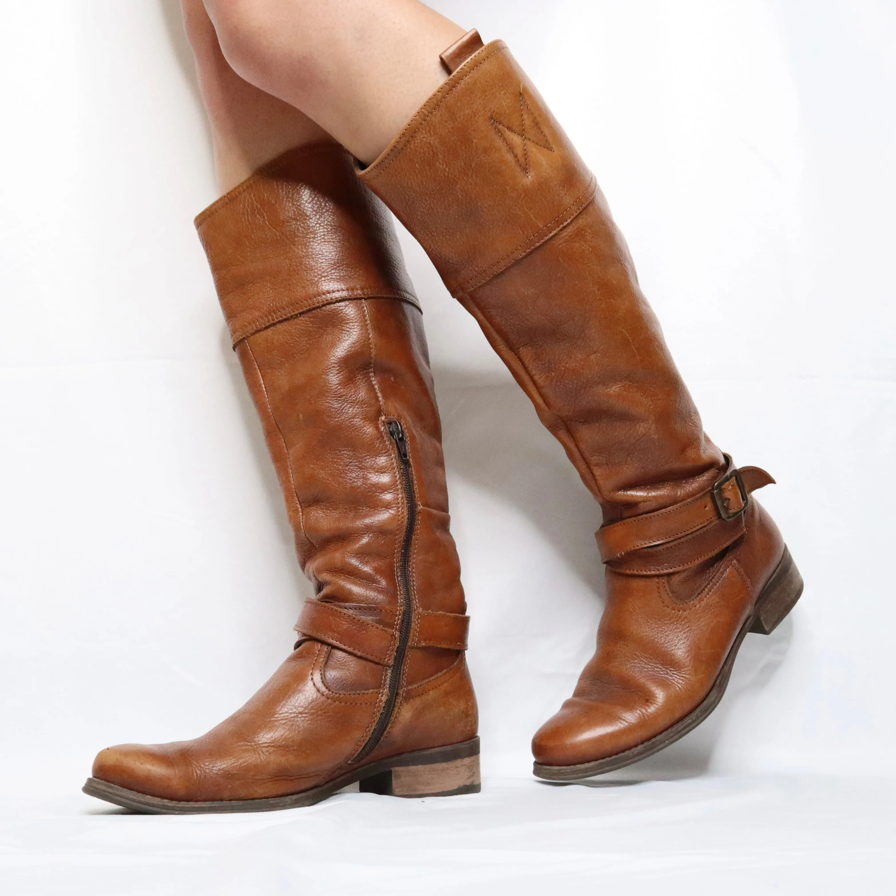 90s Brown Leather Riding Boots (8.5 US)