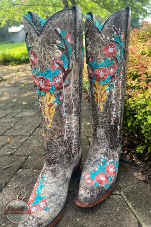 A4374 Glow in the Dark Deer Head Western Boots
