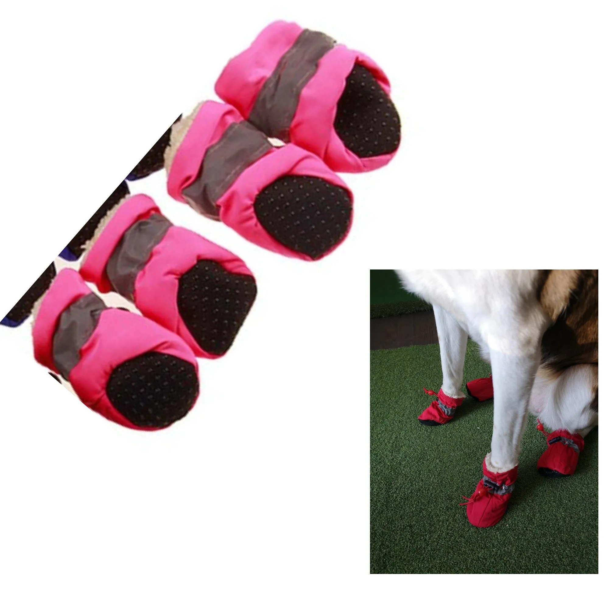 A99 PSB 4 Pcs Pet Dog Socks Anti Slip Dog Snow Boots Dog Shoes for Small Medium Size Dogs Booties Paw Protector Warm Pet Boots for Puppies