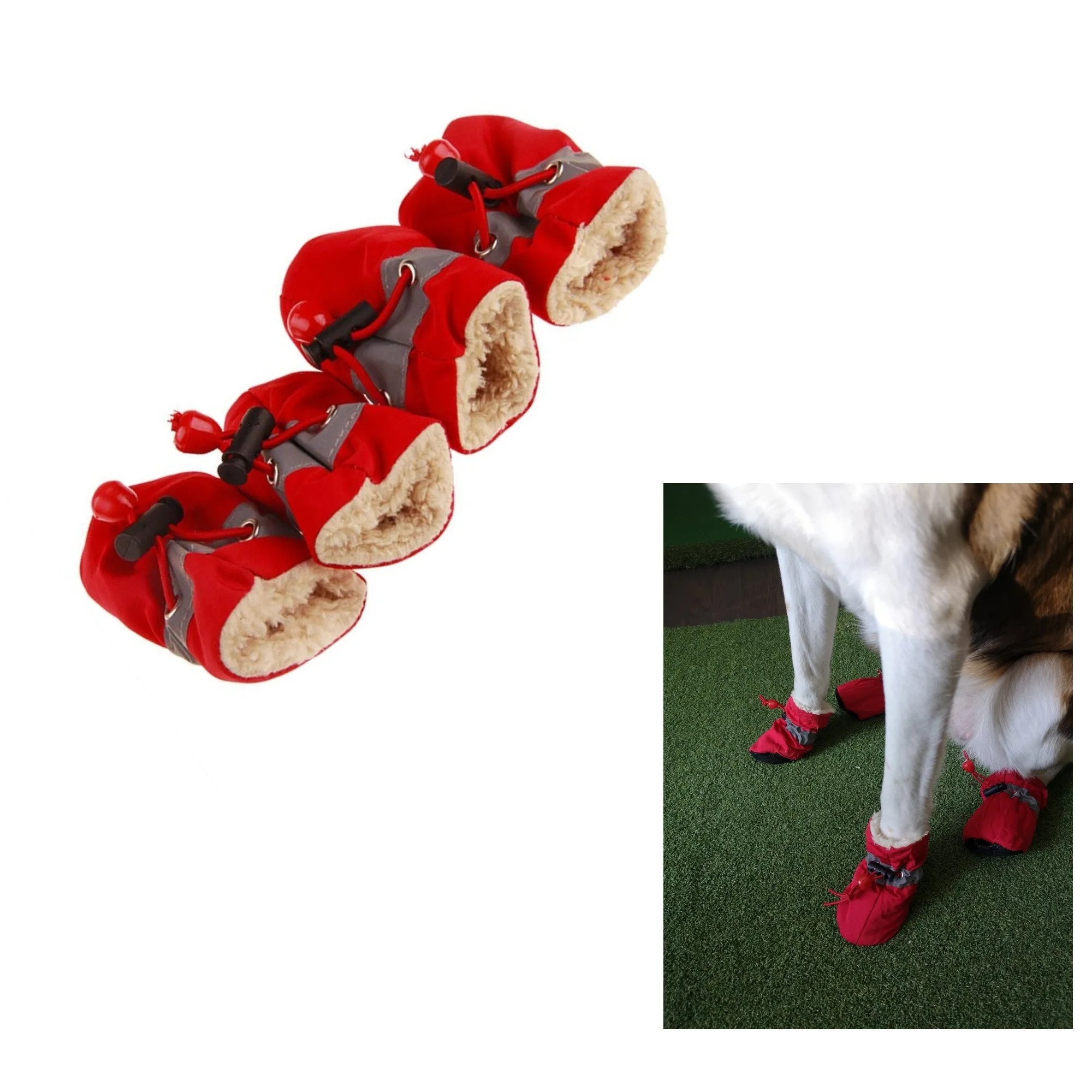 A99 PSB 4 Pcs Pet Dog Socks Anti Slip Dog Snow Boots Dog Shoes for Small Medium Size Dogs Booties Paw Protector Warm Pet Boots for Puppies