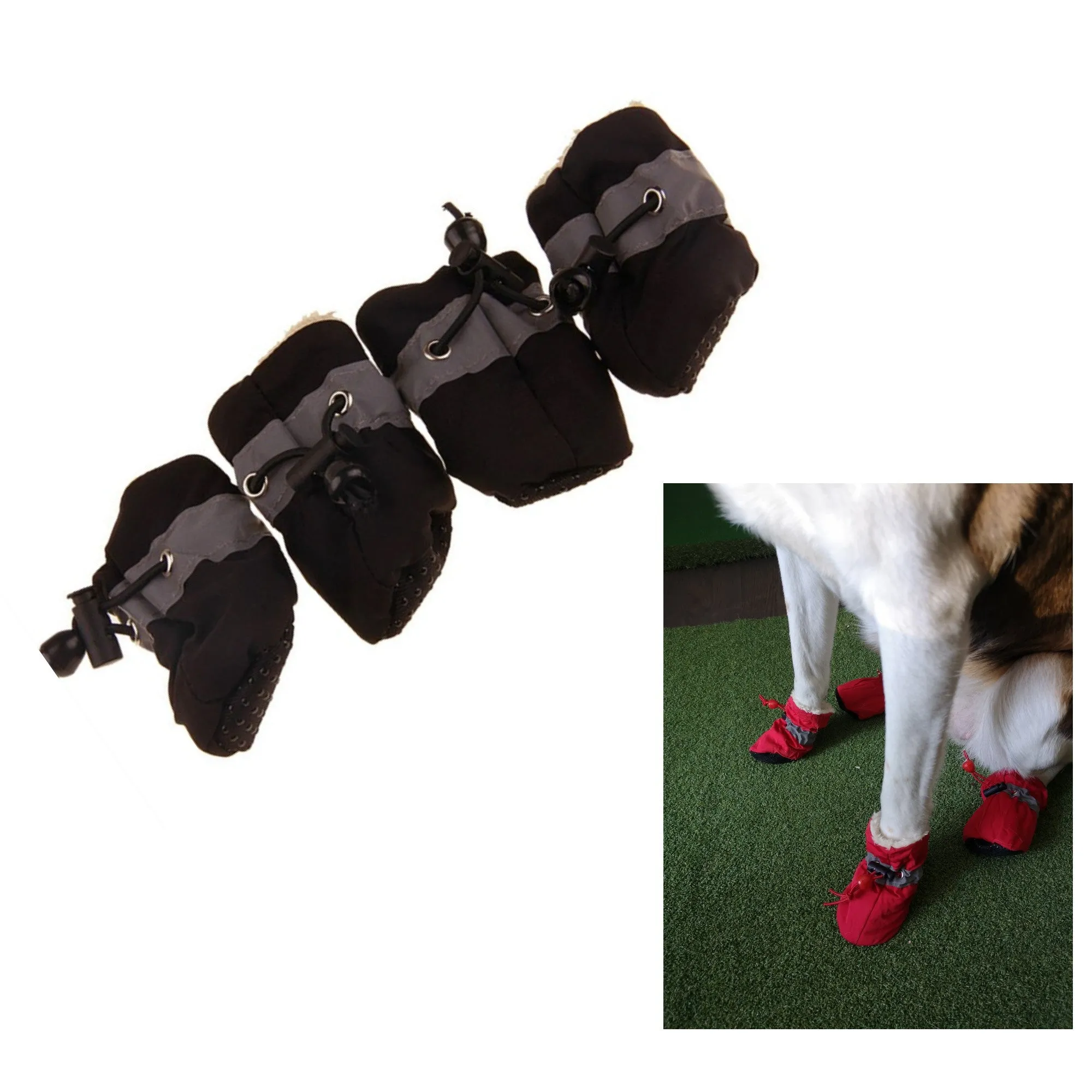 A99 PSB 4 Pcs Pet Dog Socks Anti Slip Dog Snow Boots Dog Shoes for Small Medium Size Dogs Booties Paw Protector Warm Pet Boots for Puppies