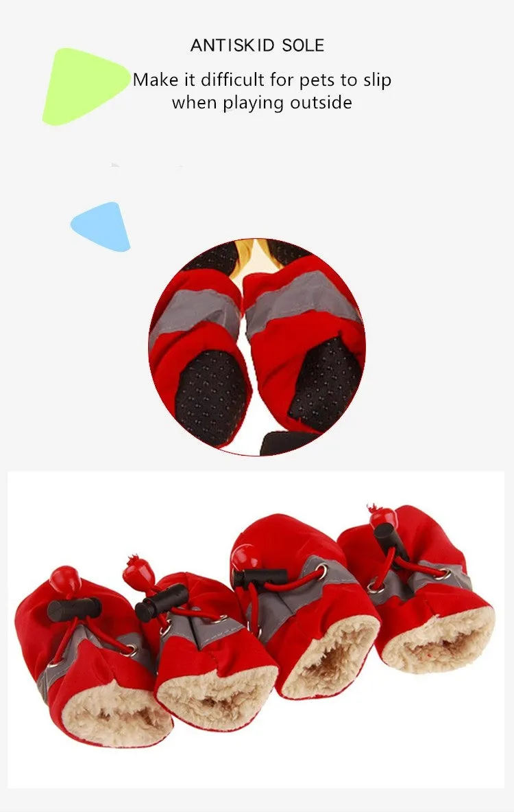 A99 PSB 4 Pcs Pet Dog Socks Anti Slip Dog Snow Boots Dog Shoes for Small Medium Size Dogs Booties Paw Protector Warm Pet Boots for Puppies