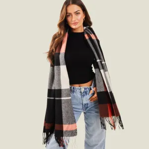 Accessorize London Women's Seville Check Blanket Scarf