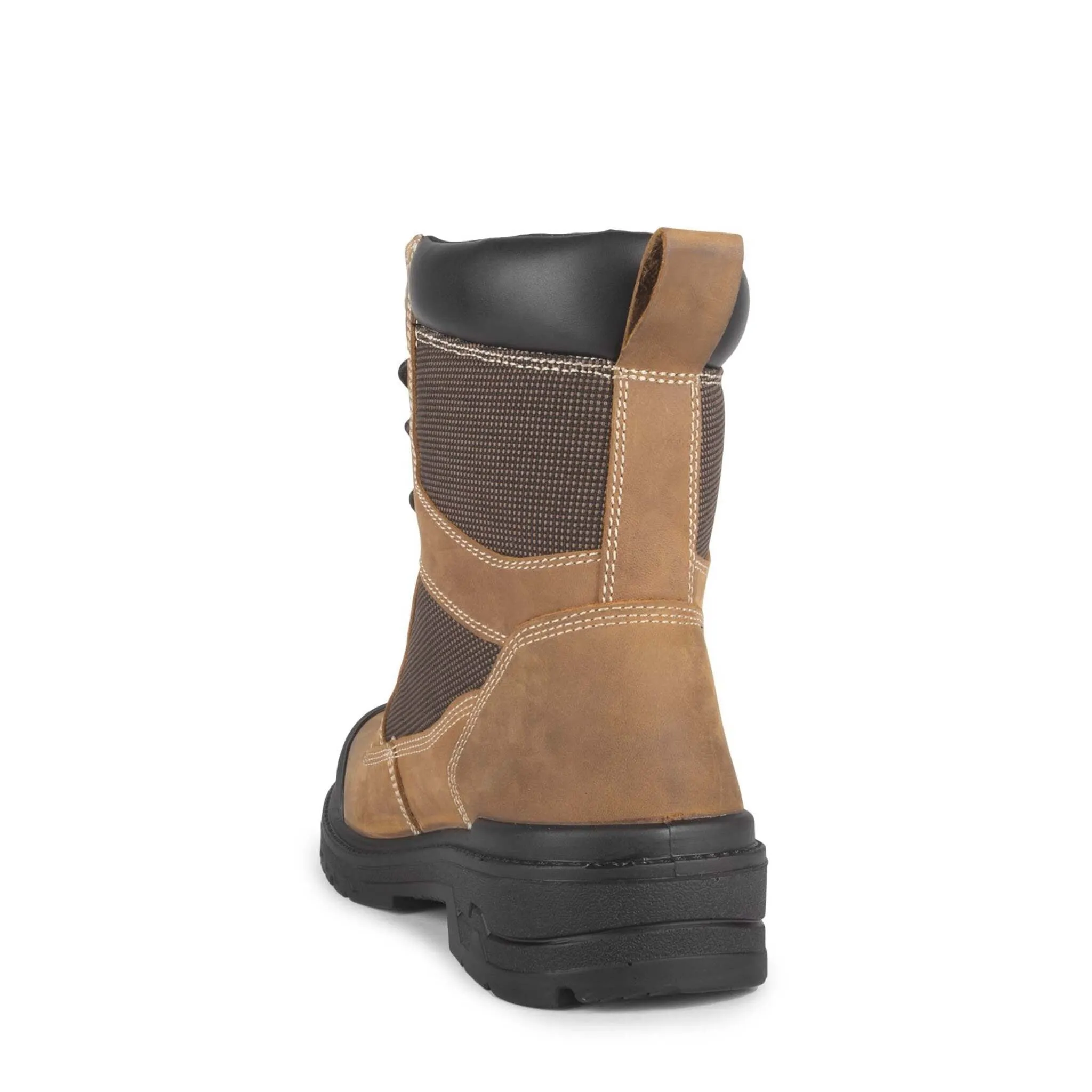 Acton Men's 8" Progress Nubuck Waterproof Safety Work Boots - Comfortable Steel Toe, Anti-Perforation Sole, Oil-Resistant | Sizes 7-14 | Brown