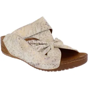 Adesso Lexi Ladies Slip On Leather Mule Multi/Big Cat