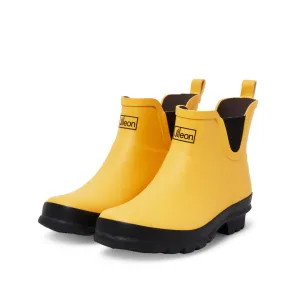 Ankle Height Rain Boots - Yellow Matt - Wide Foot - Easy to Slip On