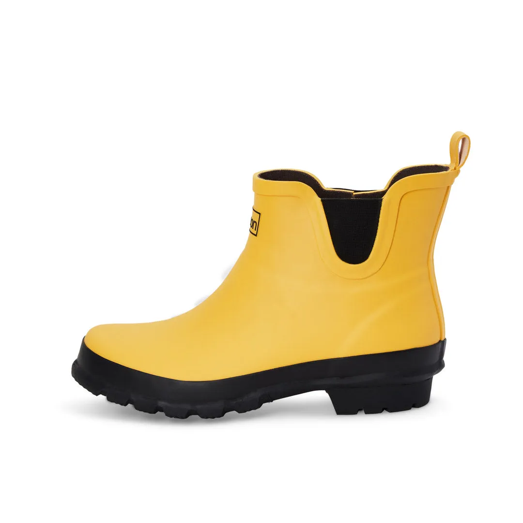 Ankle Height Rain Boots - Yellow Matt - Wide Foot - Easy to Slip On