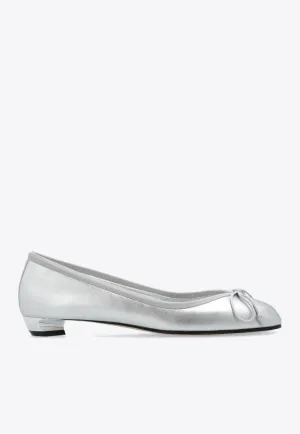 Armadillo Leather Ballerina Flats
