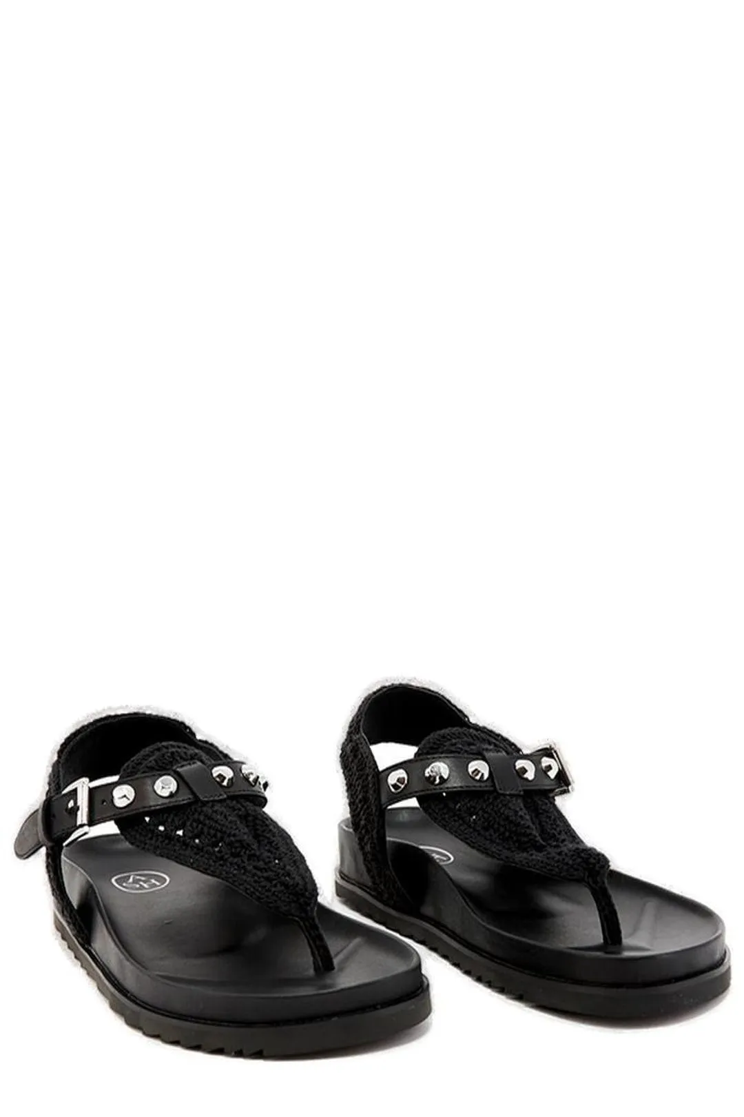 Ash Union Crochet-Strap Studded Sandals