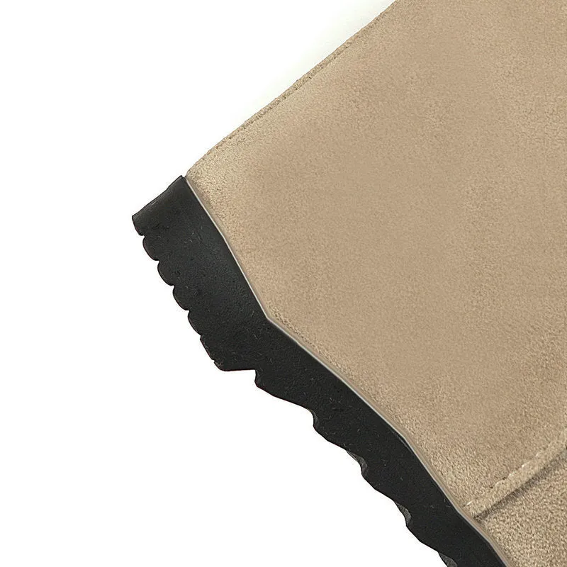Autumn And Winter Retro Leisure Belt Buckle Inner Raised Knight Boots