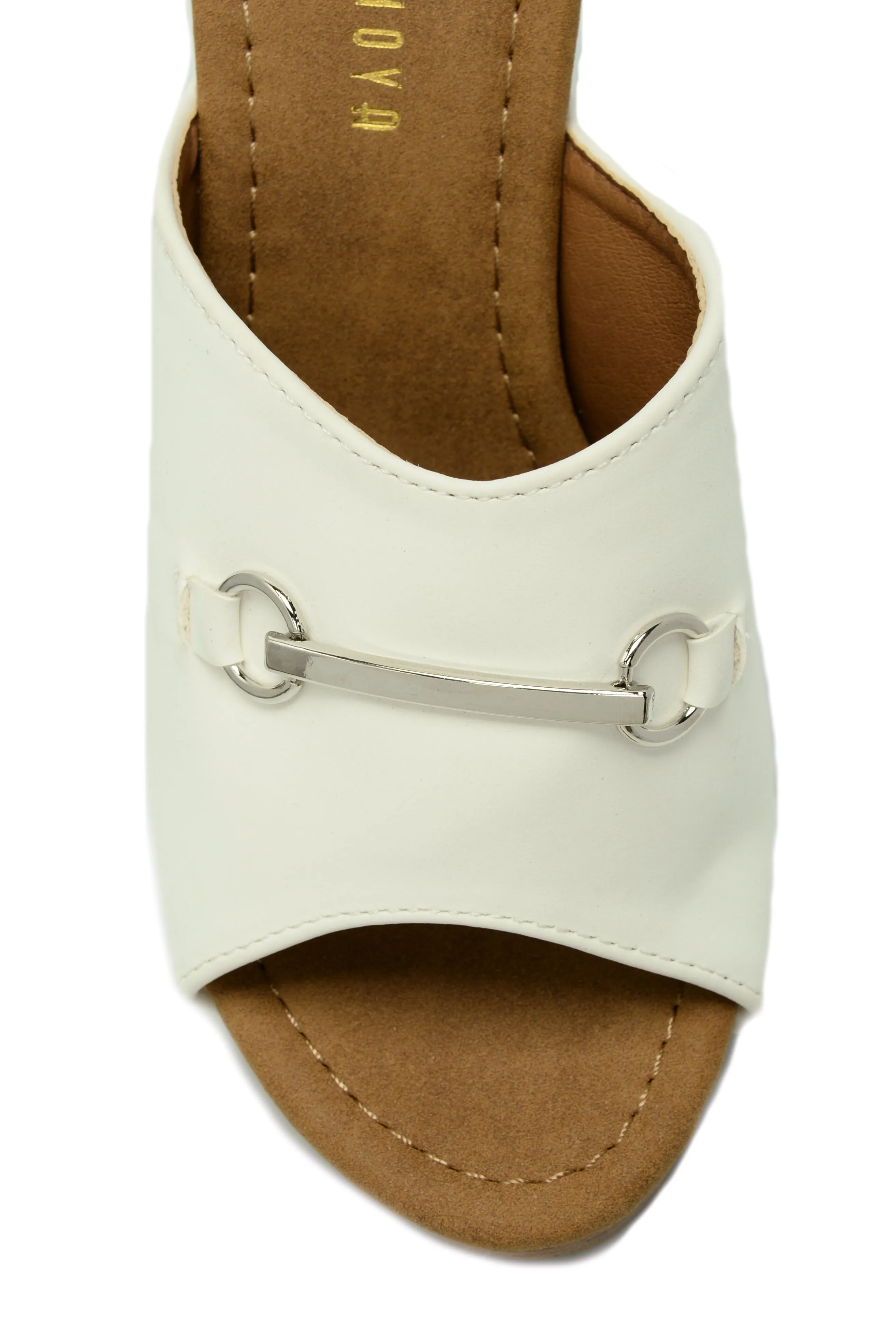 Backseat Lover Heeled Mule - White