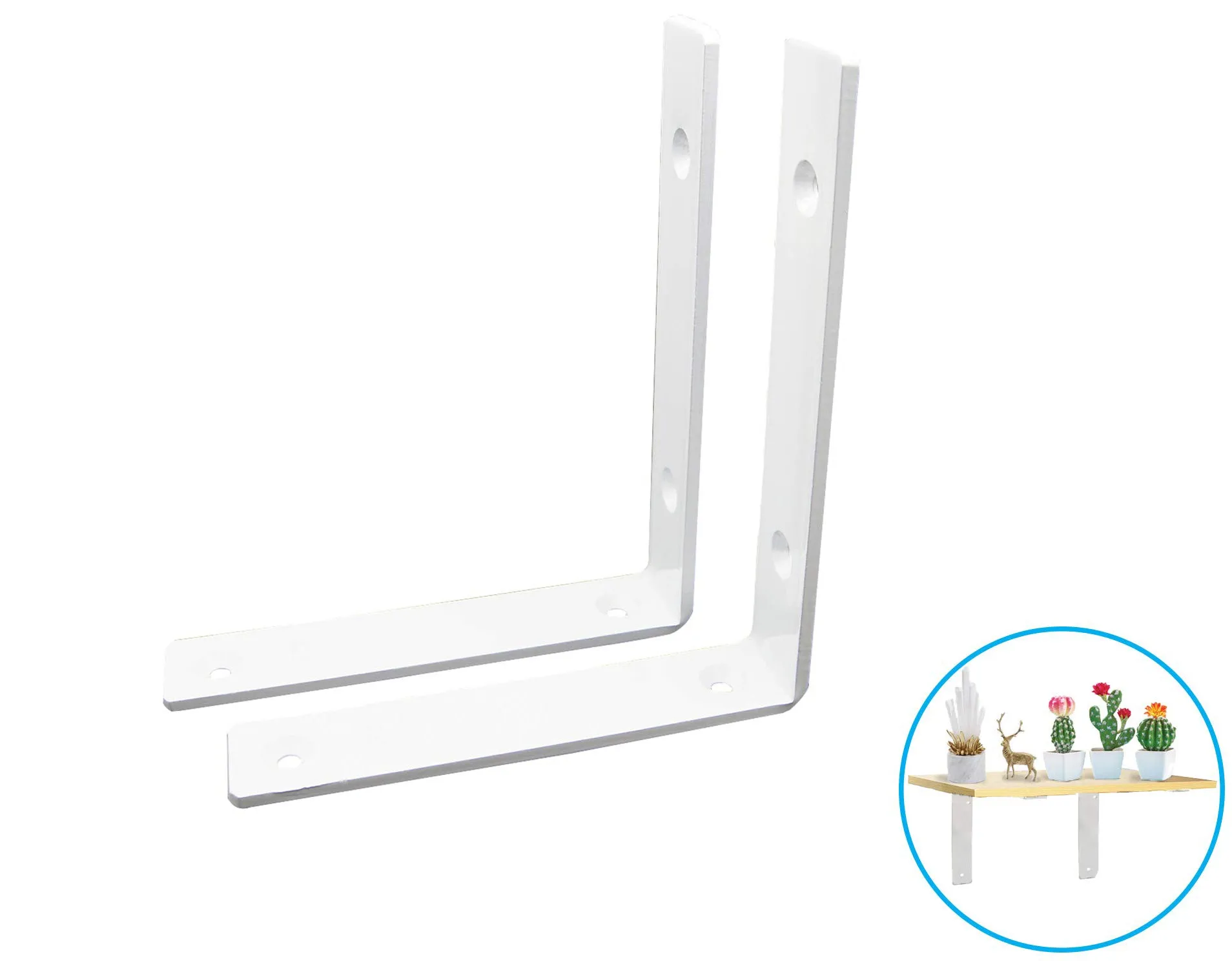B&Z Heavy Duty Angle Shelf Bracket Industrial Iron Hand Made Wall Mount For Fixing Scaffold Board Rustic Oak Mental Wood Shelves L Shape Brackets | 2 Shapes - 3 Sizes - 3 Colors