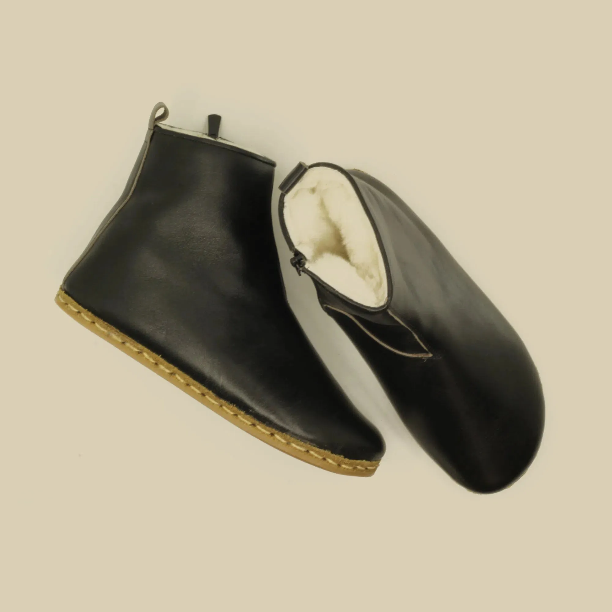 Barefoot Hiking Leather Boots Women's Black