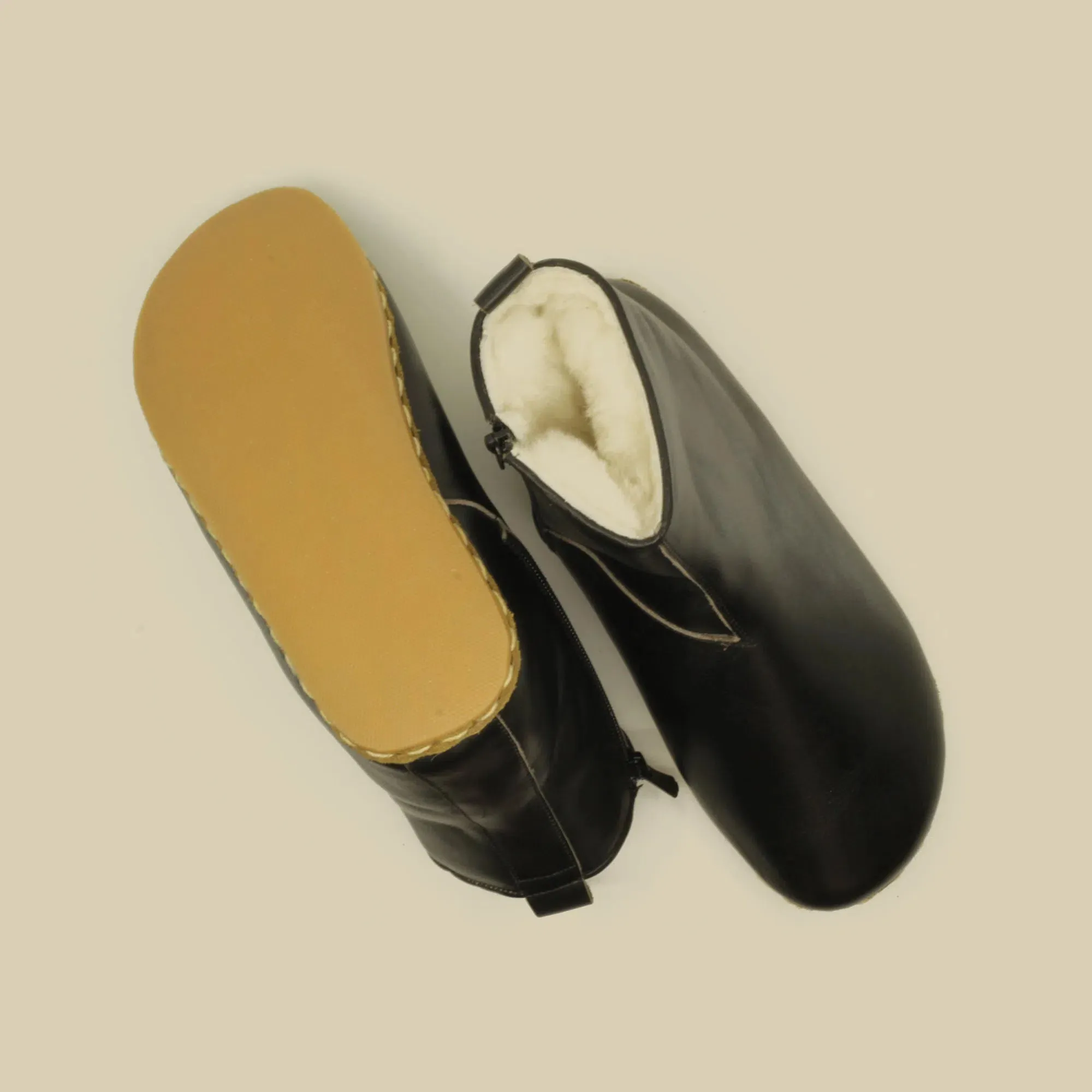 Barefoot Hiking Leather Boots Women's Black