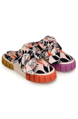 Birds Mule Sneaker with Bow