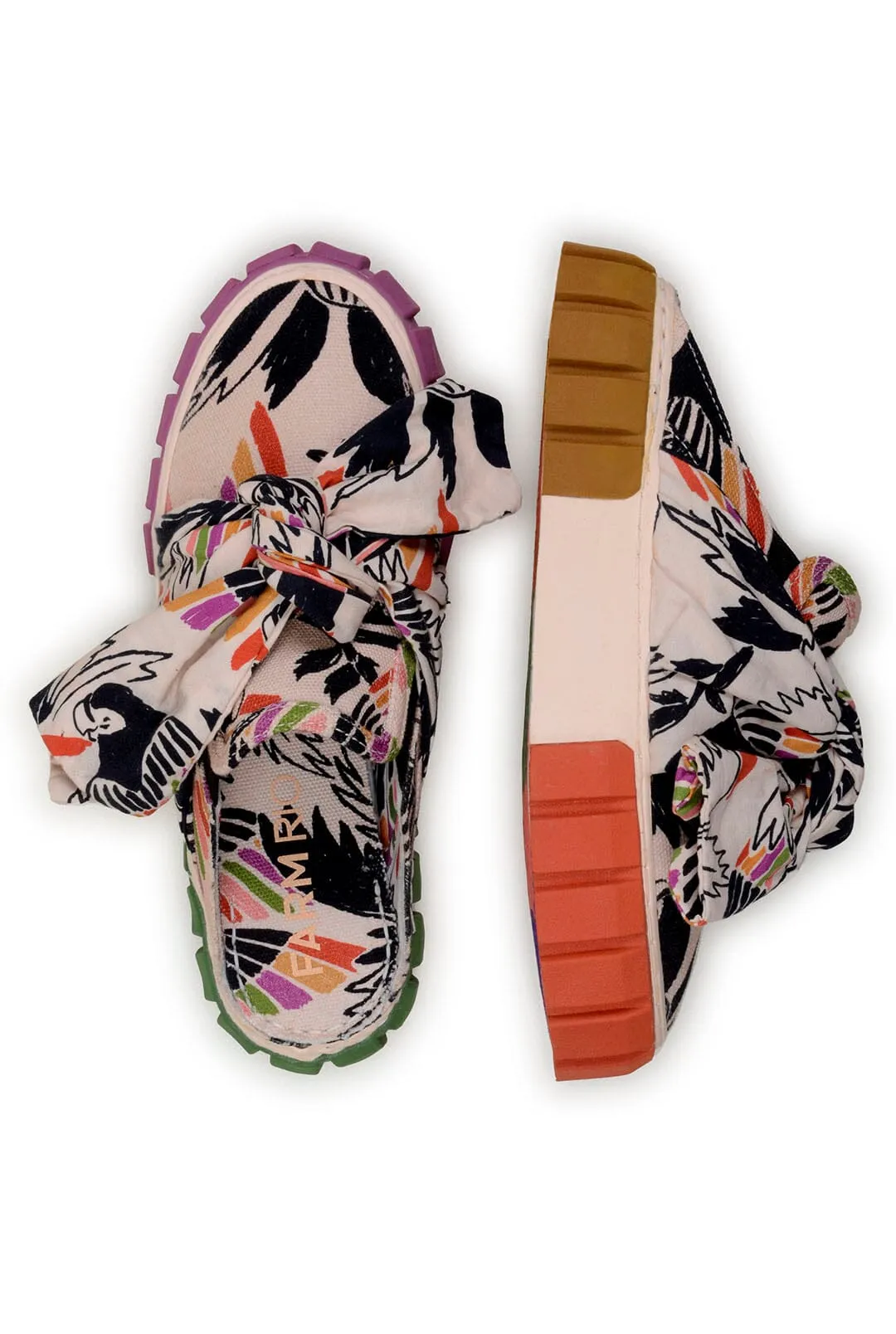 Birds Mule Sneaker with Bow