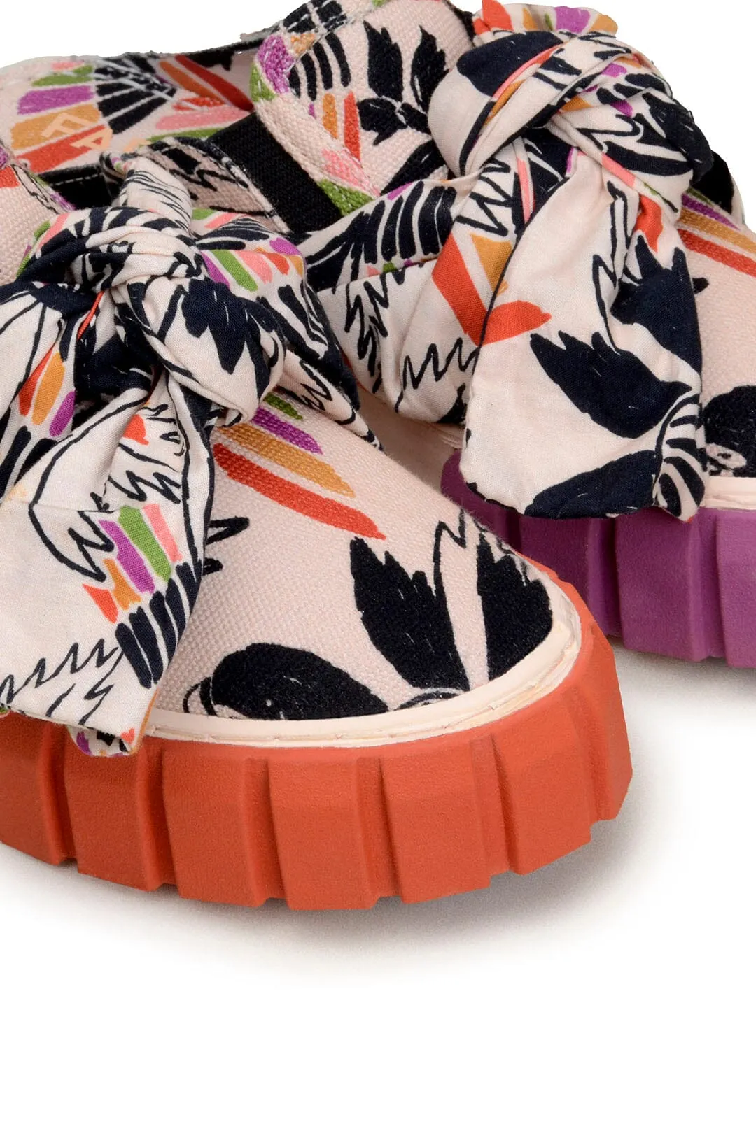 Birds Mule Sneaker with Bow