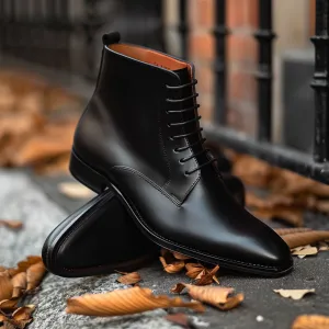 Black Oasis Wanderer Chukka Desert Boots with Leather Sole - Summer 2024 Collection