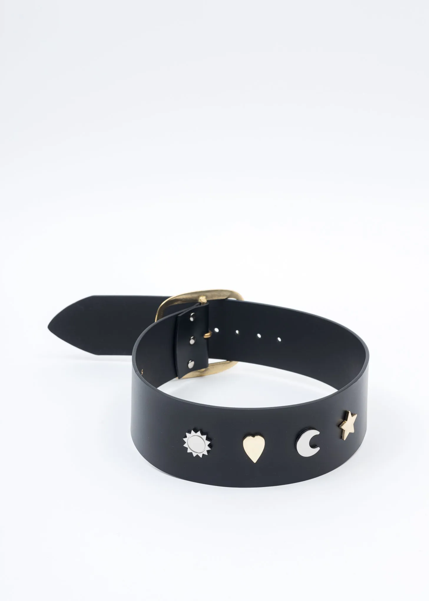 Black STUDDED SUPA Wide Belt