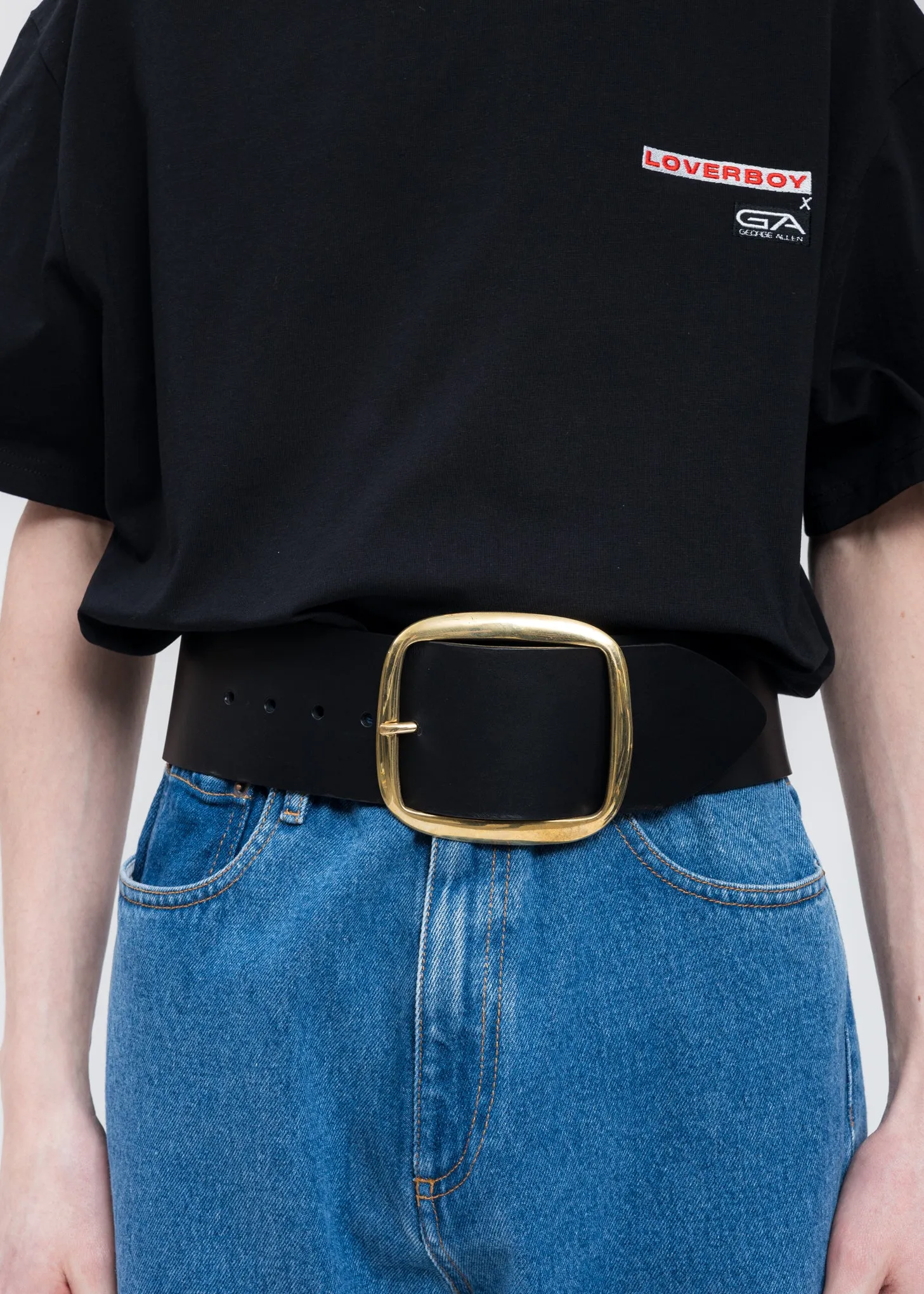 Black STUDDED SUPA Wide Belt