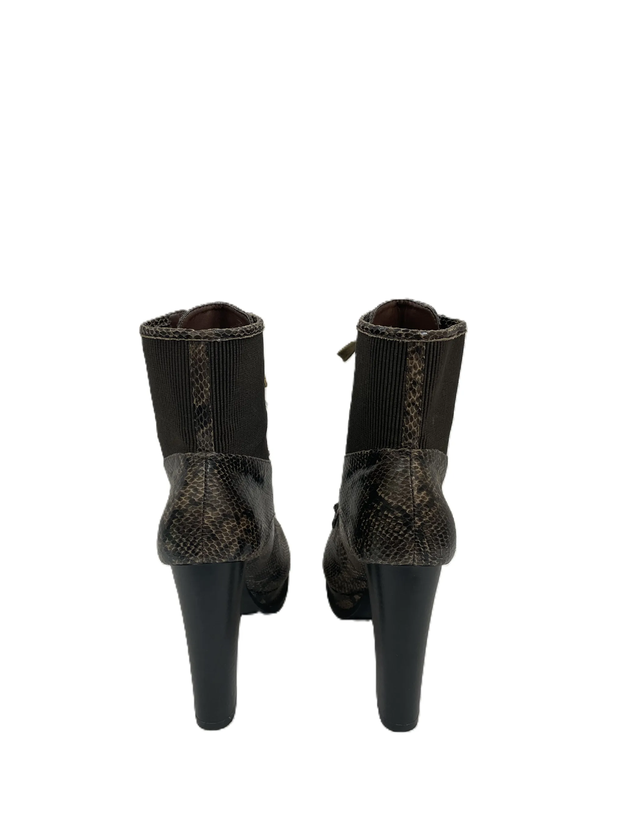 Boots Ankle Heels By Shoedazzle In Brown, Size: 6