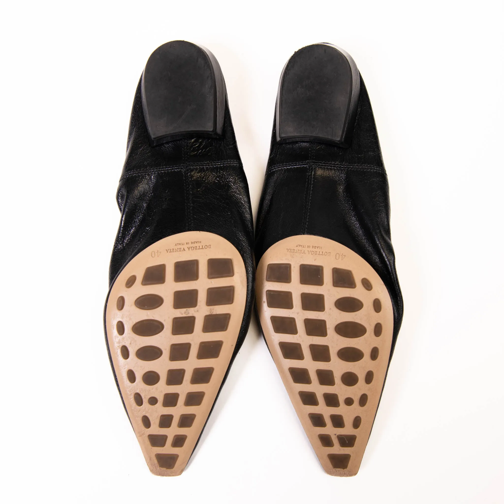 Bottega Veneta Black Leather Ballet Flats Size 40