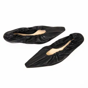 Bottega Veneta Black Leather Ballet Flats Size 40