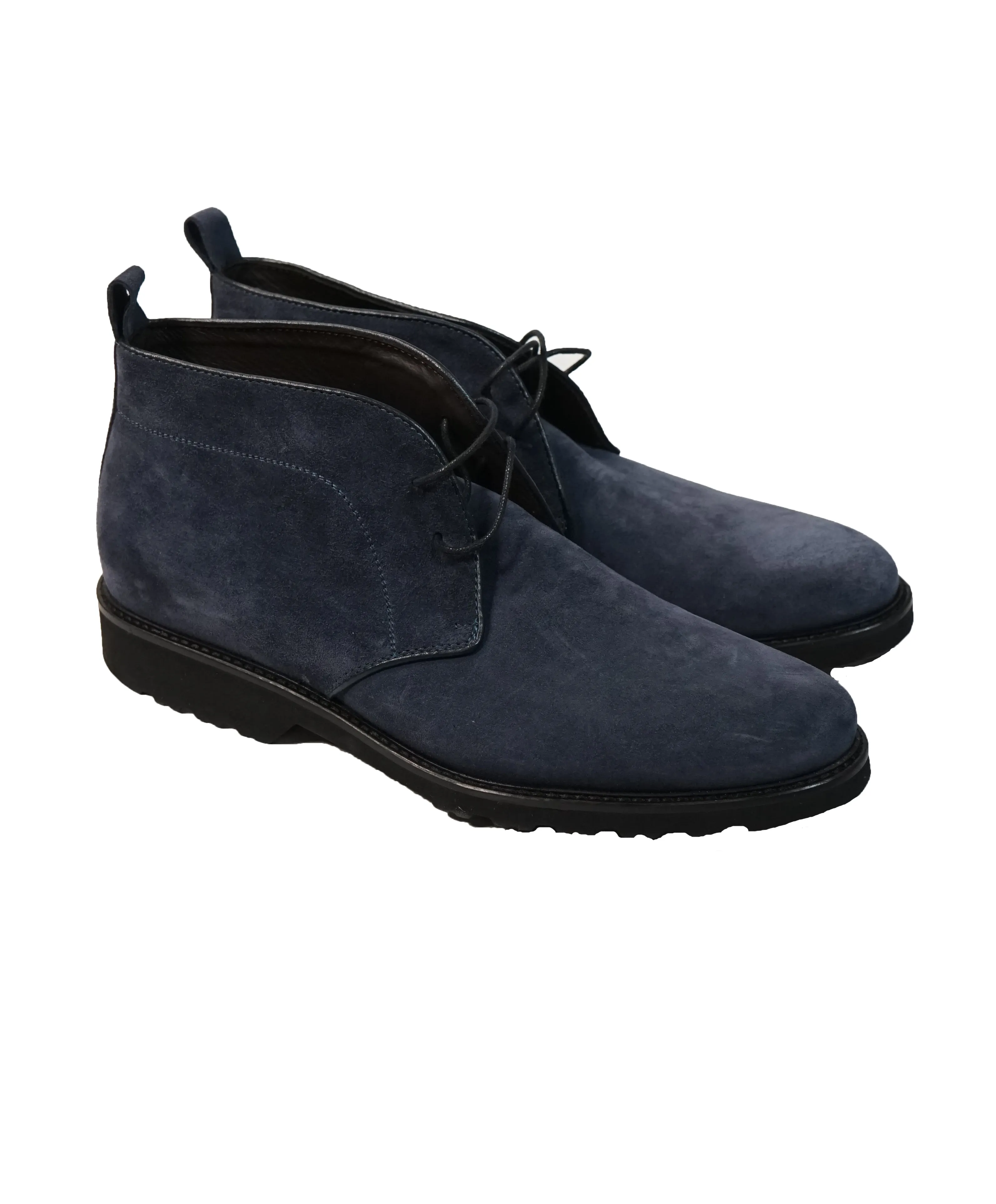 BRUNO MAGLI - Powder Blue Leather Trim Chukka Ankle Boots - 10