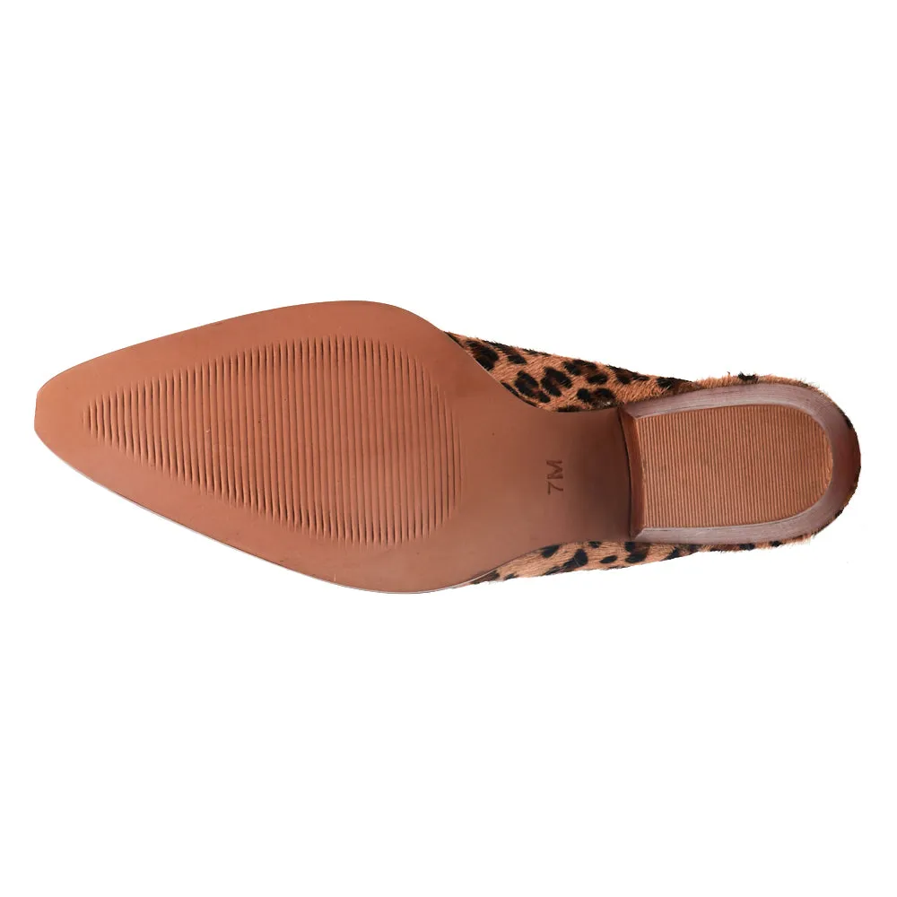 Camelot Leopard Print Slip On Mules