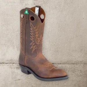 Canada West Boots Crazy Horse Cowboy Safety Boots-5291 - Dark Brown