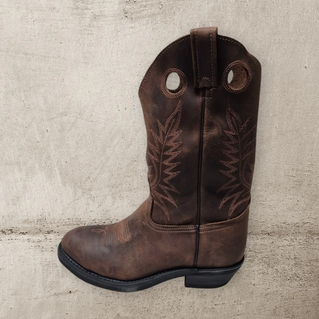 Canada West Boots Crazy Horse Cowboy Safety Boots-5291 - Dark Brown