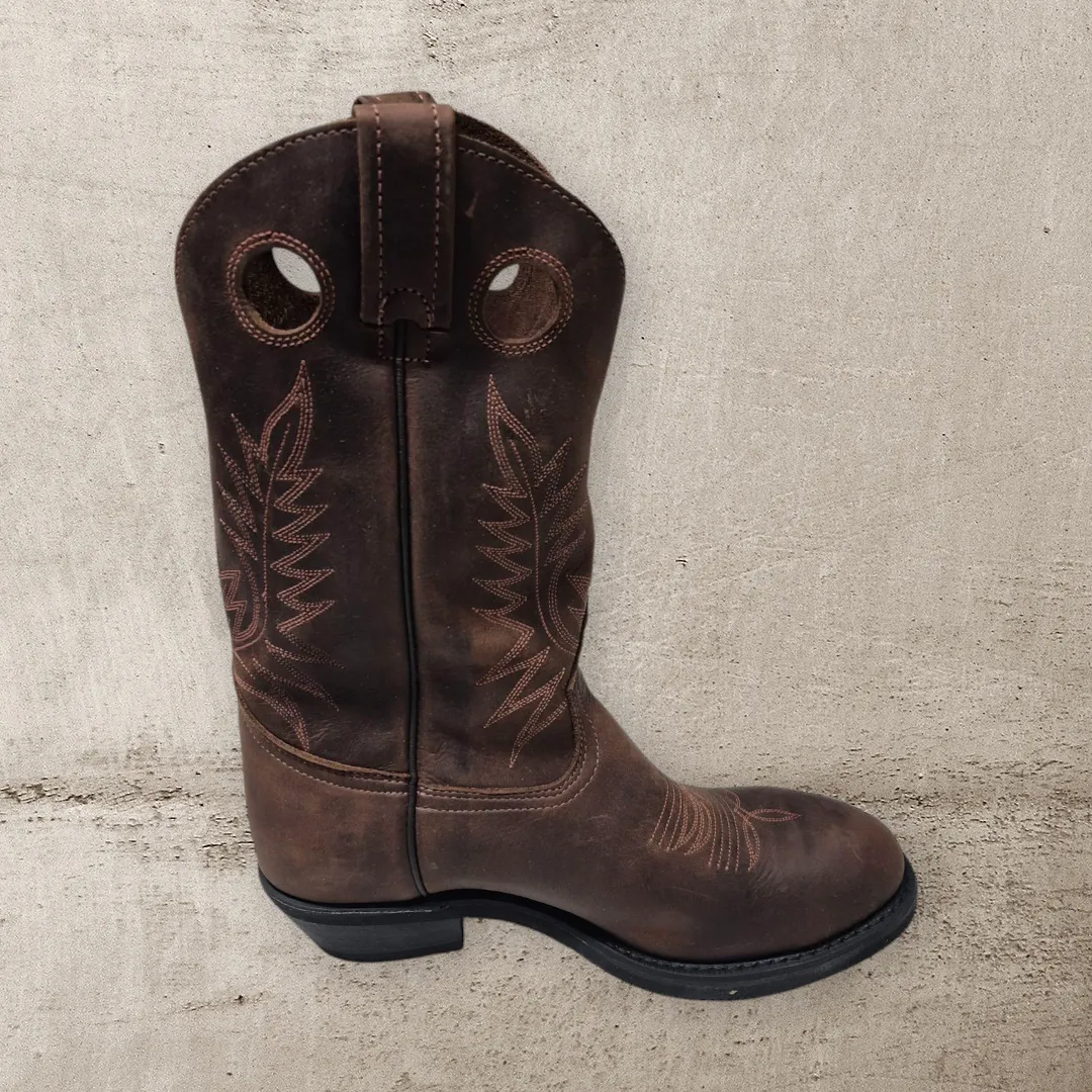 Canada West Boots Crazy Horse Cowboy Safety Boots-5291 - Dark Brown