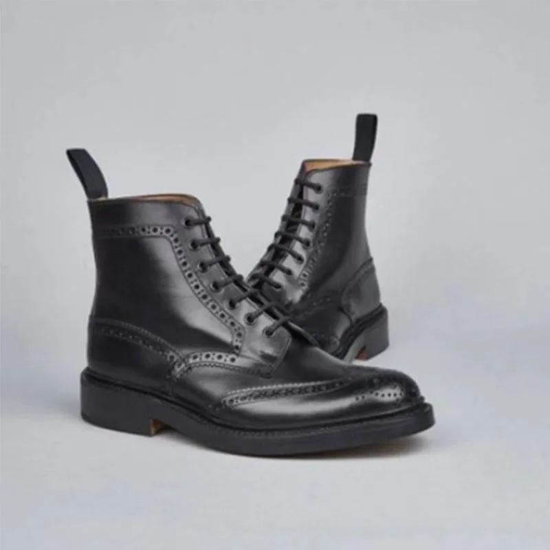 Casual PU Bandage Low Heel Martin Boots