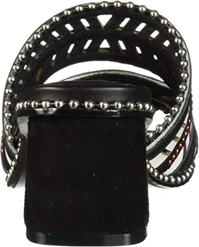 Cecelia New York Luna Black Alabaster Handcrafted Luxury Beads Strap Mule Shoes