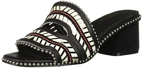 Cecelia New York Luna Black Alabaster Handcrafted Luxury Beads Strap Mule Shoes