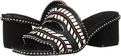 Cecelia New York Luna Black Alabaster Handcrafted Luxury Beads Strap Mule Shoes