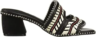 Cecelia New York Luna Black Alabaster Handcrafted Luxury Beads Strap Mule Shoes