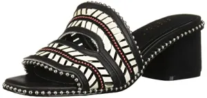 Cecelia New York Luna Black Alabaster Handcrafted Luxury Beads Strap Mule Shoes