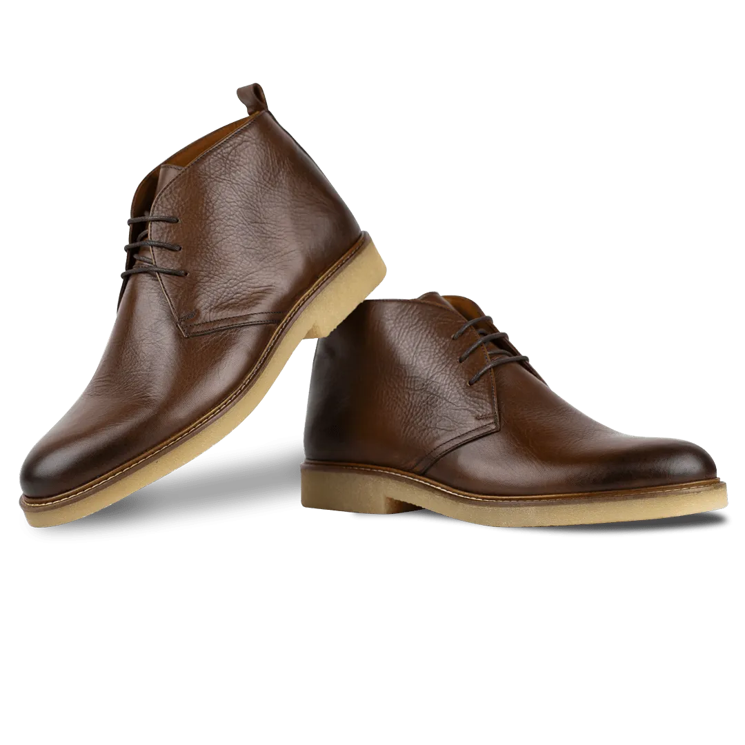 Charlton: Demi Bottes Homme - crêpe Marron