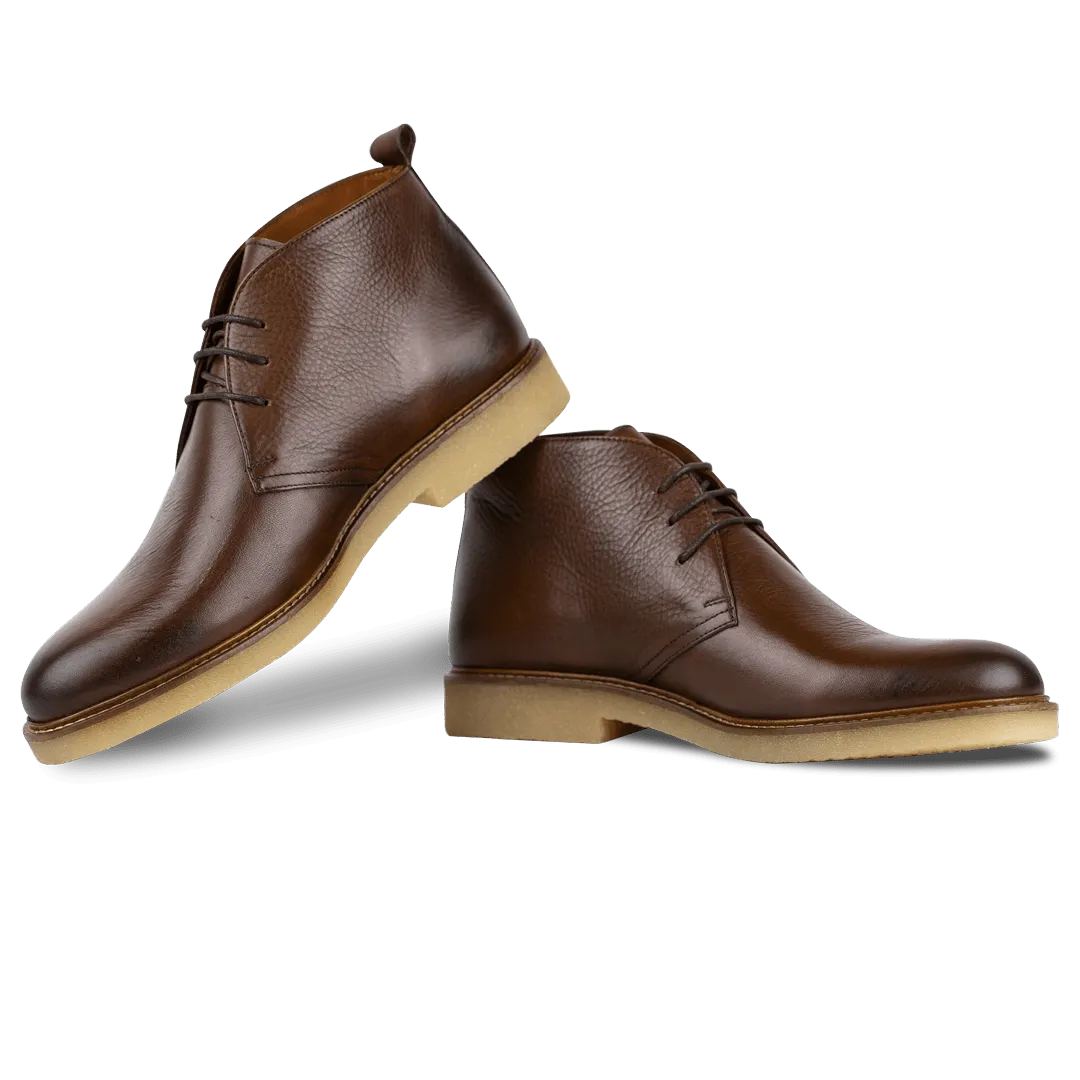 Charlton: Demi Bottes Homme - crêpe Marron
