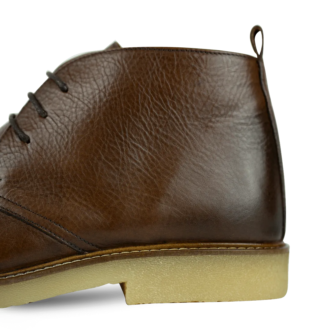 Charlton: Demi Bottes Homme - crêpe Marron